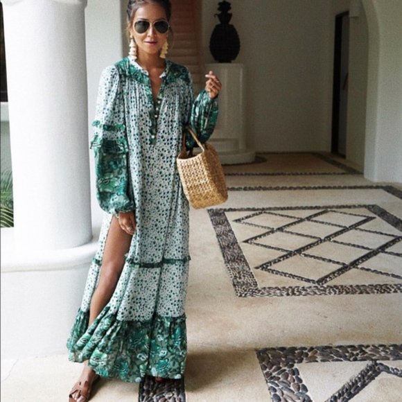 Shop Fig Dresses & Skirts - New Bohemian Gypsy Floral Maxi Beach Dress